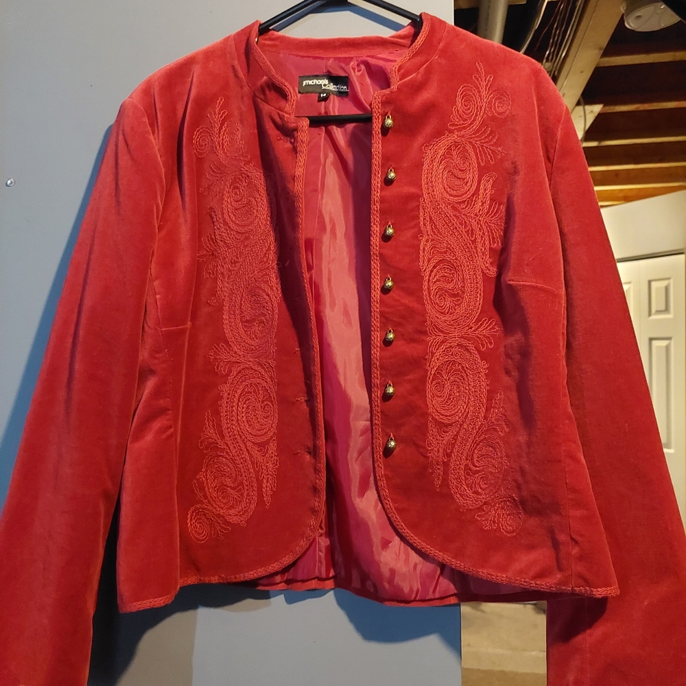 JMichaels Collection Women's Red Embroidered Jacket